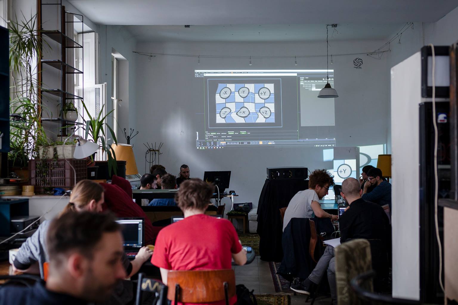 Group projection session at a previous TouchDesigner workshop